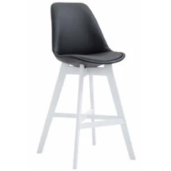 Tabouret De Bar Design Scandinave Moderne En Similicuir Noir Pieds En ...