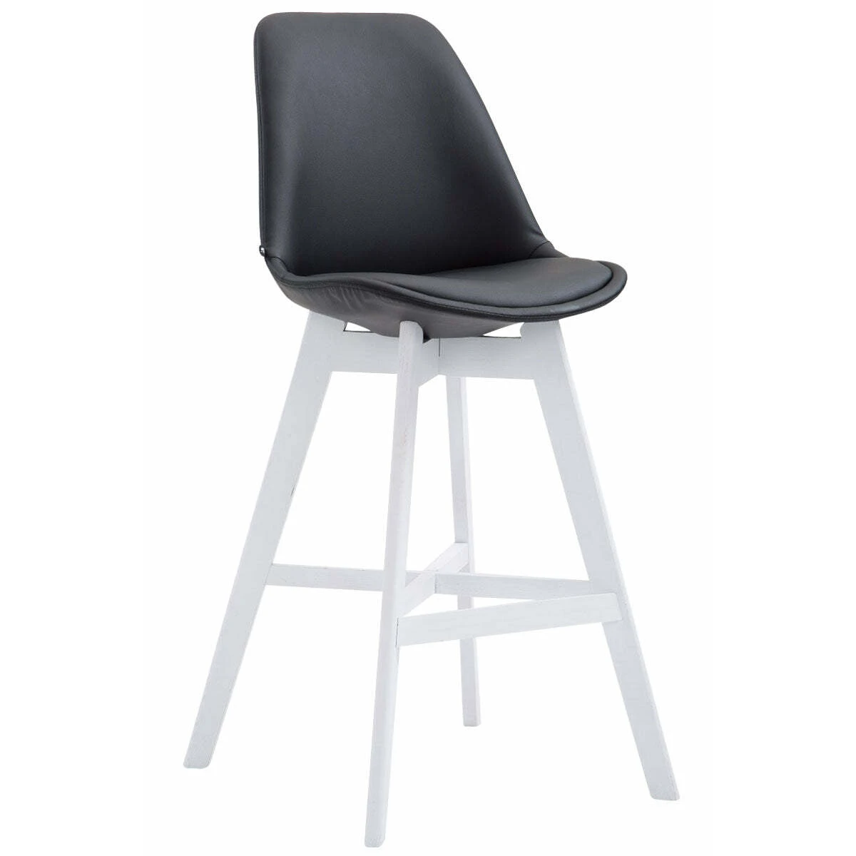Tabouret De Bar Design Scandinave Moderne En Similicuir Noir Pieds En ...