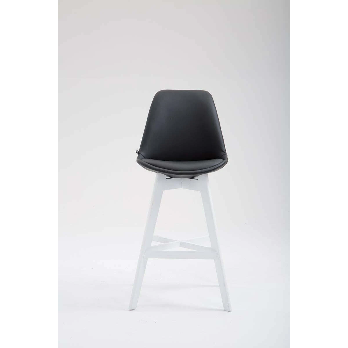 Tabouret De Bar Design Scandinave Moderne En Similicuir Noir Pieds En ... – Image 2