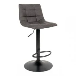 Tabouret De Bar Gris Foncé MIDDELFART Pieds Noir