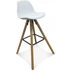 Tabouret De Bar Scandinave Blanc UMAI