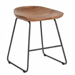 Tabouret De Table Hinsk Assise Siège Chaise Design En Métal Noir Et ...