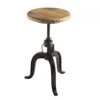 Tabouret Industriel Hauteur Ajustable En Bois De Manguier Métal - RON...