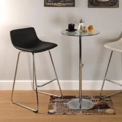 Tabouret Simili Cuir Et Métal EREL Noir