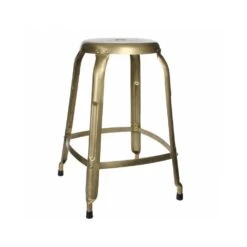 Tabouret TRUST Siège D'Appoint Style Industriel En Métal Patiné Lai...