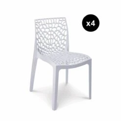 Lot De 4 Chaises Design Blanche GRUYER
