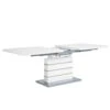 Beliani Table Extensible En Acier Blanc 180/220 X 90 Cm HAMLER - Blanc
