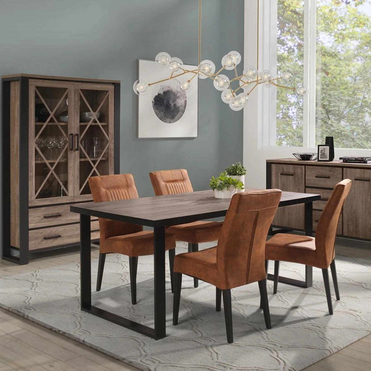 Vaisselier 120 Cm Couleur Bois Contemporain TOMMY – Image 3