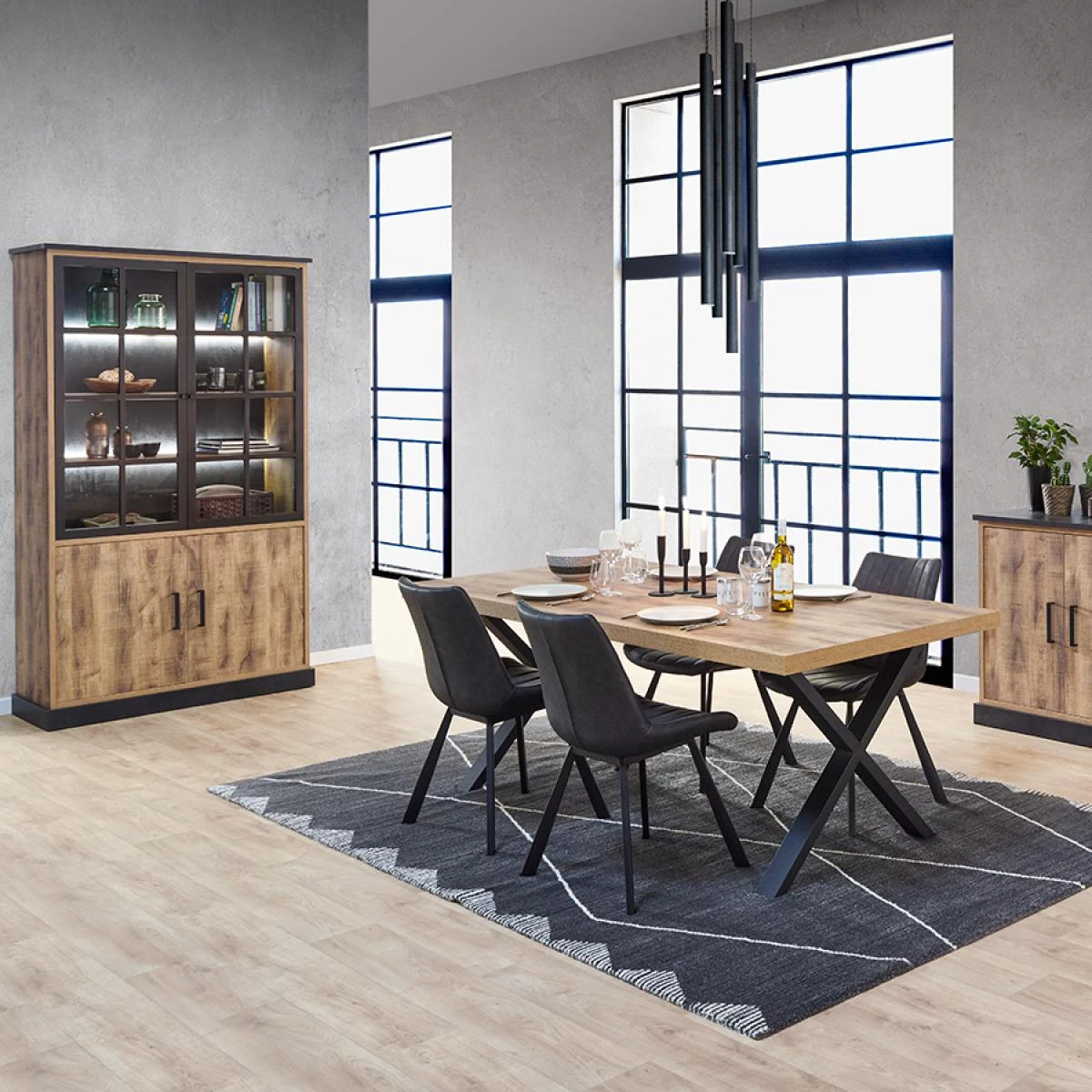 Vaisselier Industriel Couleur Bois FoncĂ© OSWALD â Image 2