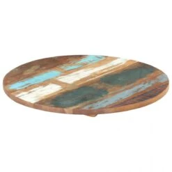 VidaXL Dessus De Table Rond 80 Cm 25-27 Mm Bois De Récupération Soli...