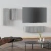 VidaXL Ensemble De Meubles TV 4 Pcs Sonoma Gris Bois D'ingénierie