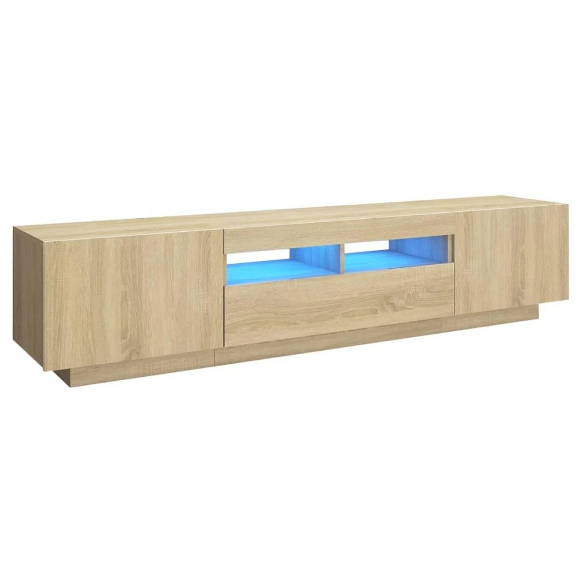 VidaXL Meuble TV Avec Lumières LED Chêne Sonoma 180x35x40 Cm 2 VidaXL Meuble TV Avec Lumières LED Chêne Sonoma 180x35x40 Cm – Image 2