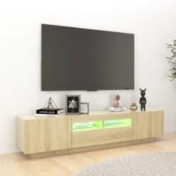 VidaXL Meuble TV Avec Lumières LED Chêne Sonoma 180x35x40 Cm 7 VidaXL Meuble TV Avec Lumières LED Chêne Sonoma 180x35x40 Cm -Womo Design Boutique vidaxl meuble tv avec lumieres led chene sonoma 180x35x40 cm 11934696 31599056 1140x1140