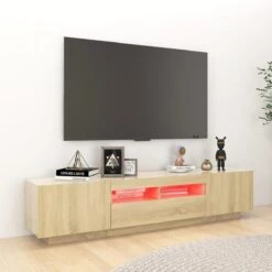 VidaXL Meuble TV Avec Lumières LED Chêne Sonoma 180x35x40 Cm 8 VidaXL Meuble TV Avec Lumières LED Chêne Sonoma 180x35x40 Cm -Womo Design Boutique vidaxl meuble tv avec lumieres led chene sonoma 180x35x40 cm 11934696 31599058 1140x1140