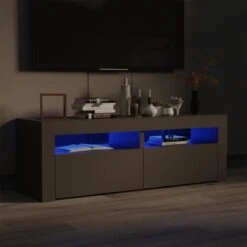VidaXL Meuble TV Avec Lumières LED Gris 120x35x40 Cm
