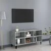 VidaXL Meuble TV Avec Pieds En Métal Sonoma Gris 103,5x30x50 Cm