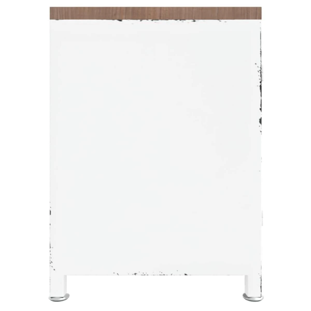 VidaXL Meuble TV Blanc 110x30x40 Cm Fer Et Bois De Sapin Massif 4 VidaXL Meuble TV Blanc 110x30x40 Cm Fer Et Bois De Sapin Massif – Image 4