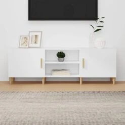 VidaXL Meuble TV Blanc 150x30x50 Cm Bois D'ingénierie
