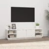 VidaXL Meuble TV Blanc 156x40x40 Cm Bois De Pin Massif