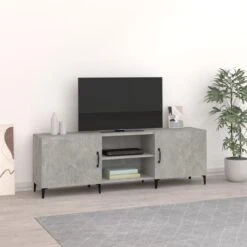 VidaXL Meuble TV Gris Béton 150x30x50 Cm Bois D'ingénierie