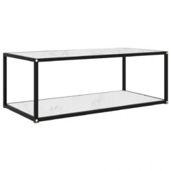 VidaXL Table Basse Blanc 100x50x35 Cm Verre Trempé