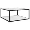 VidaXL Table Basse Blanc 80x80x35 Cm Verre Trempé