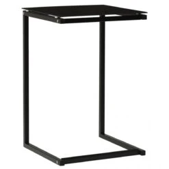 VidaXL Table D'appoint Noir 40x40x60 Cm Verre Trempé
