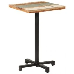VidaXL Table De Bistro Carrée 50x50x75 Cm Bois De Récupération Mass...