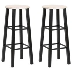 VidaXL Tabourets De Bar 2 Pcs Noir MDF