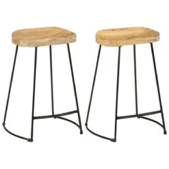 VidaXL Tabourets De Bar Gavin 2 Pcs 46x40x63 Cm Bois Massif Manguier