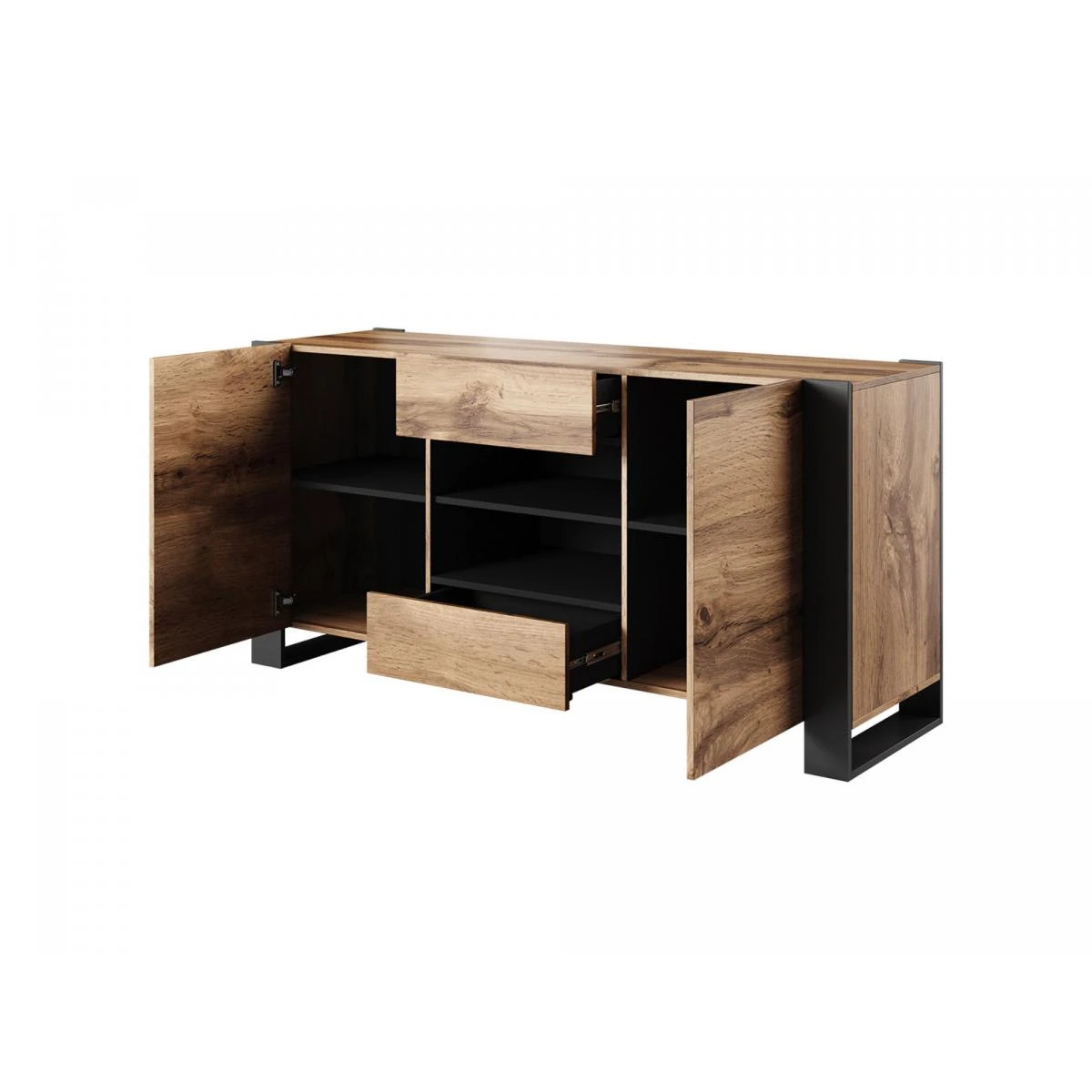 Willow - Buffet Bas - Bois Et Gris - 164 Cm - Style Industriel – Image 2