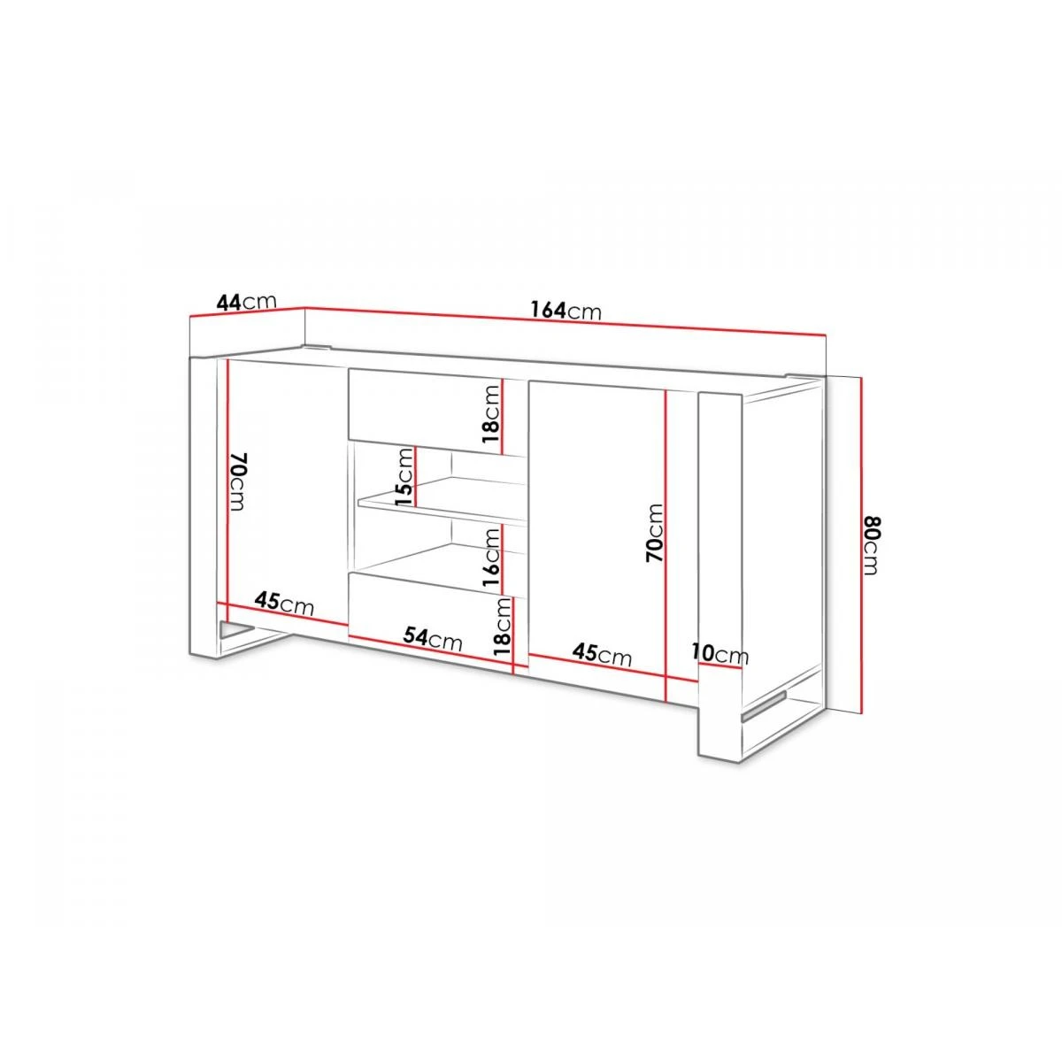 Willow - Buffet Bas - Bois Et Gris - 164 Cm - Style Industriel – Image 4